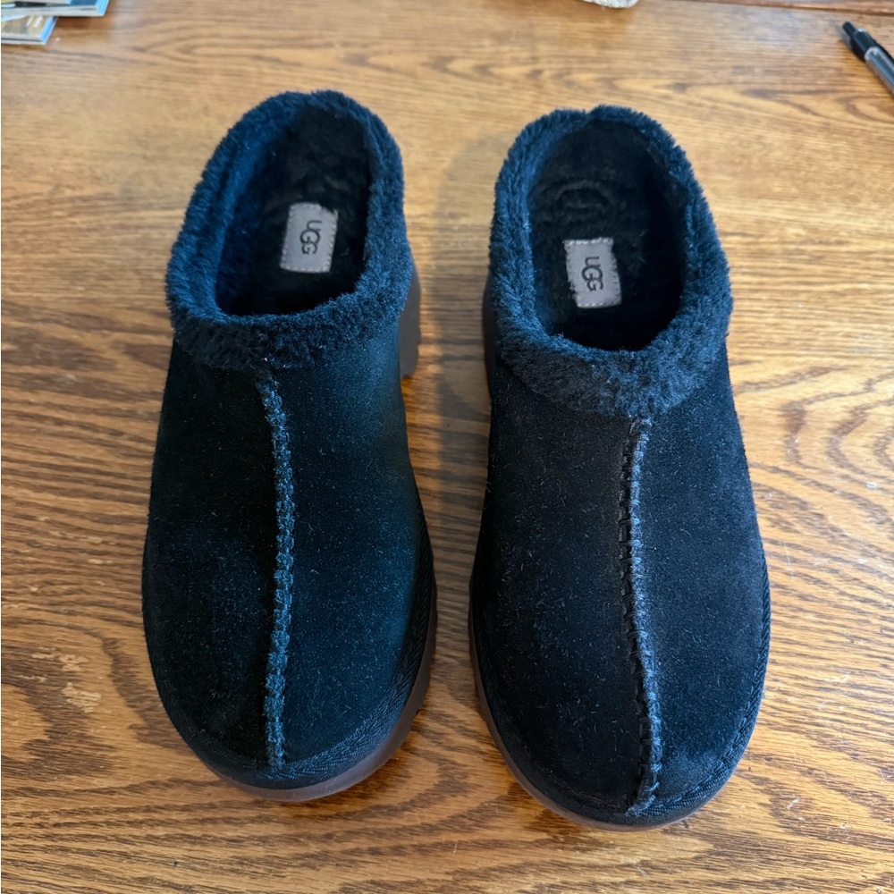 UGG Black Suede Slip-On Shoes